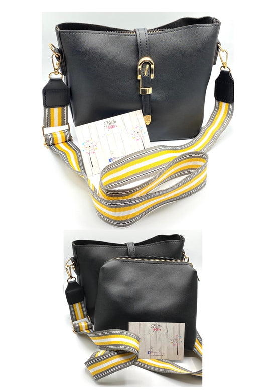 Black Double Up Hand Bag
