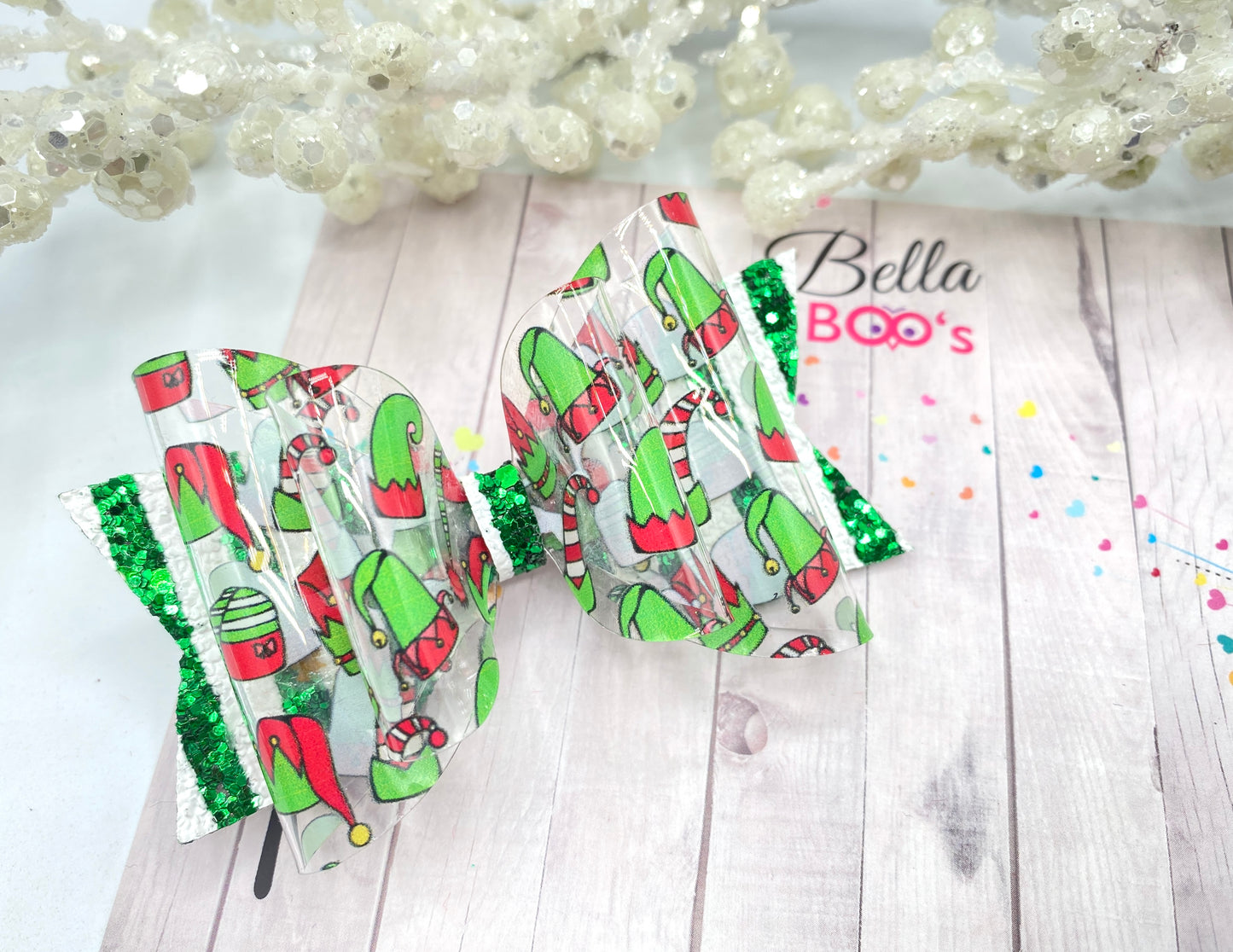 Elf Hats Christmas Hair Bow