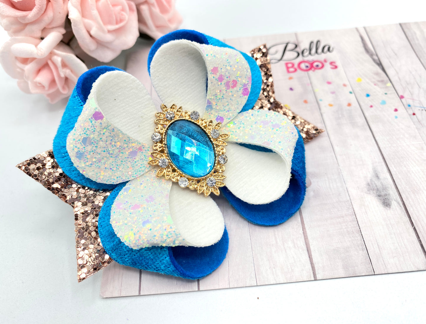 Deluxe Elegance Hair Bow - Turquoise