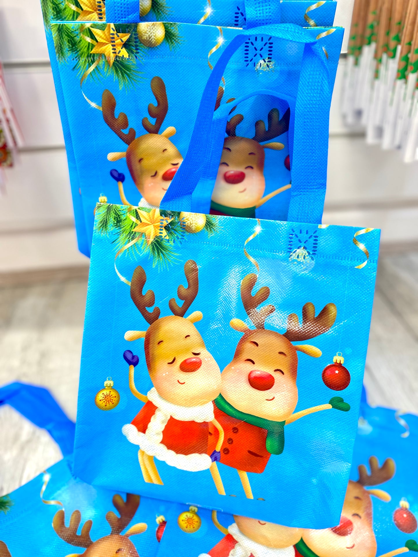 Christmas Bag -  Reusable- Reindeer Friends