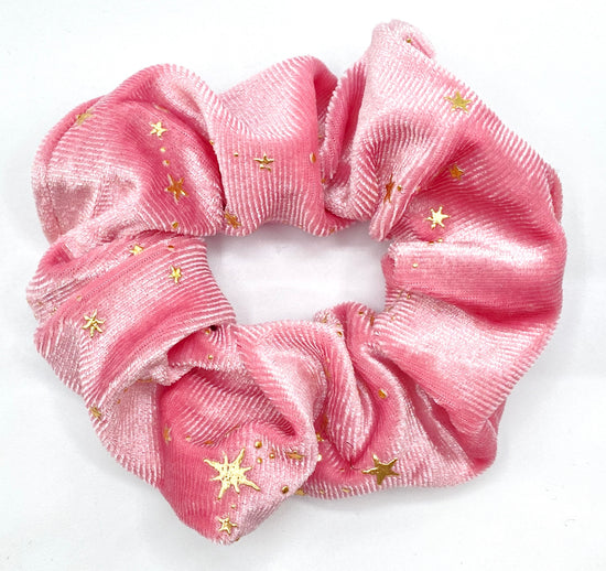Load image into Gallery viewer, Baby Pink Velour Star Scrunchie
