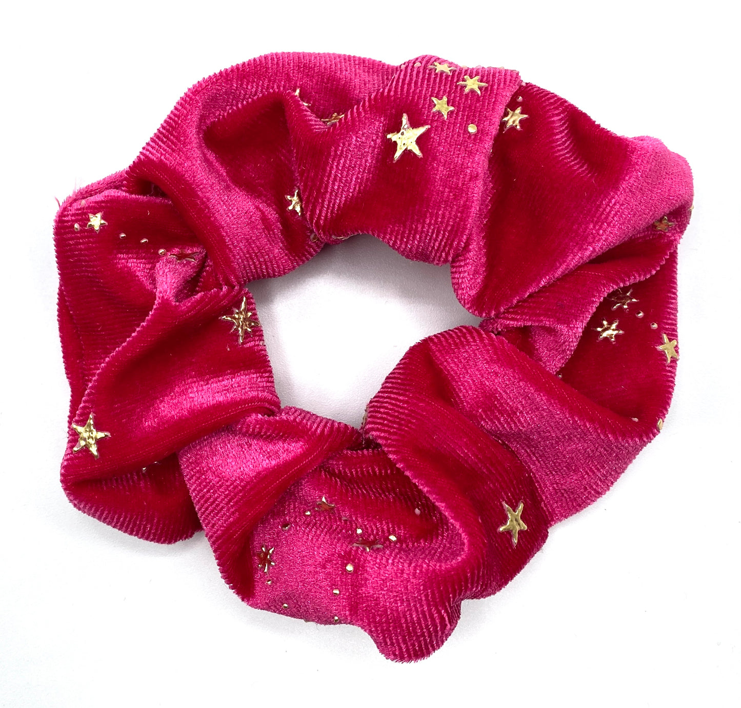 Load image into Gallery viewer, Hot Pink Velour Star Scrunchie
