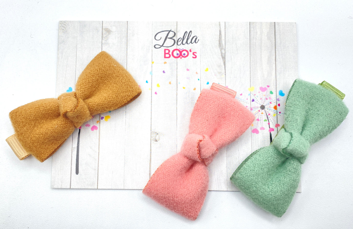 Set Of 3 Hair Bows - Little Softness