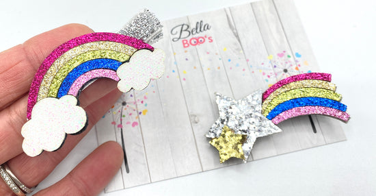 Shooting Stars & Glitter Rainbow Clip Set