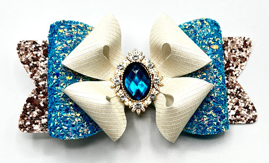 Load image into Gallery viewer, Deluxe Hair Bow - Turquoise Dream
