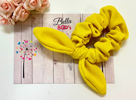 Load image into Gallery viewer, Yellow Rabbit Ear Scrunchie I
