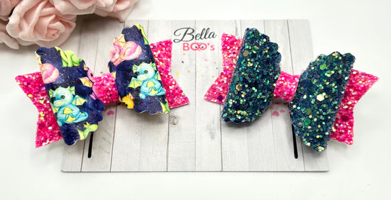 Load image into Gallery viewer, Bella Hair Bow Set - Lucky The Dragon
