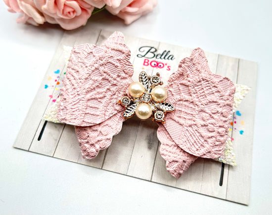 Baby Pink Flutter Hair Bow