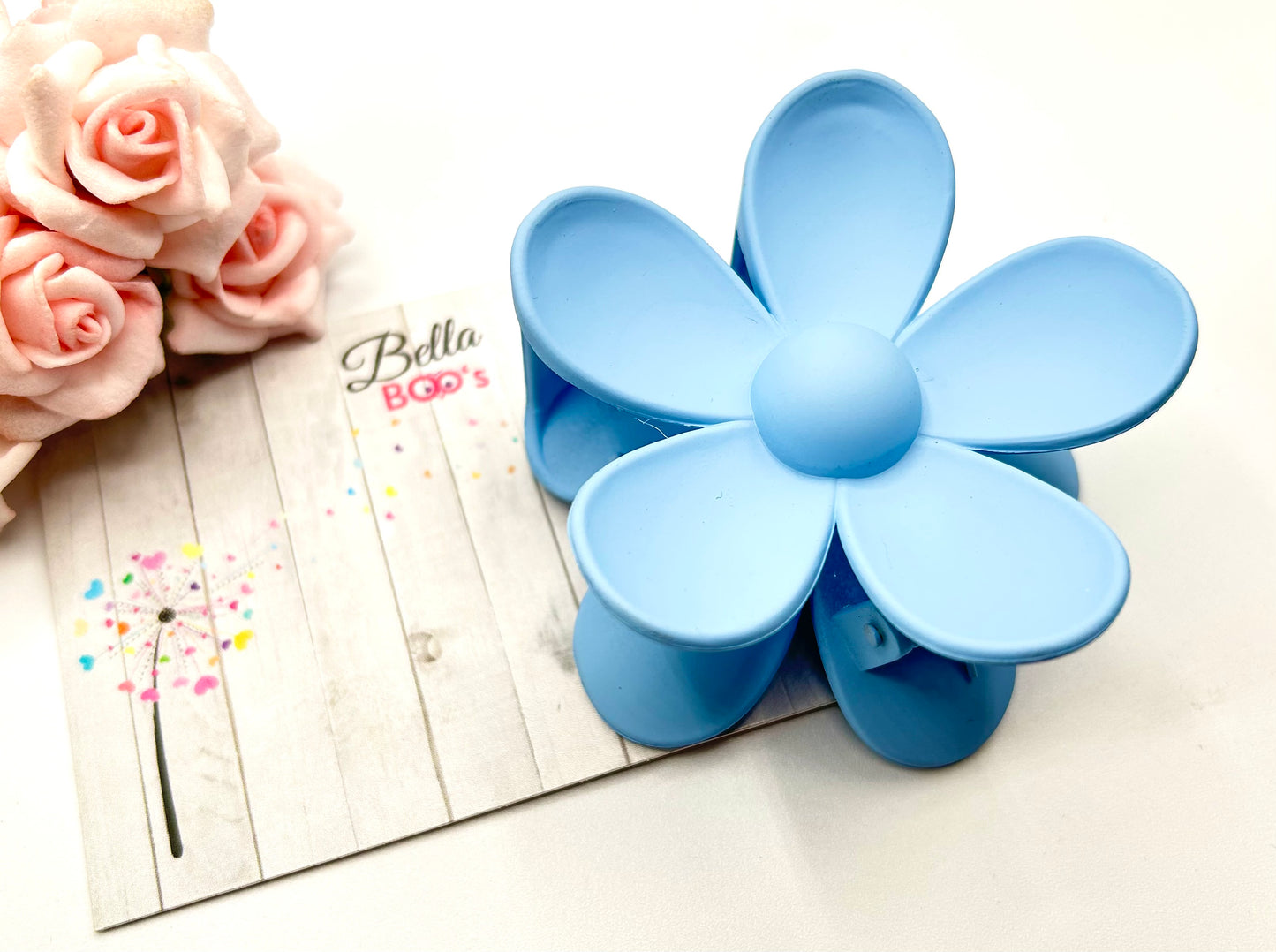 Large Flower Claw Clip - Blue