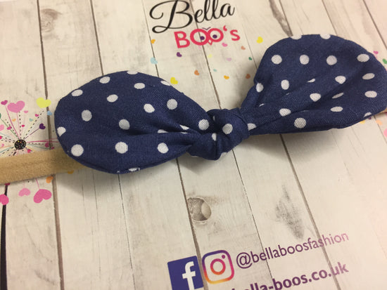 Navy Spotty  - Top Knot Baby Band