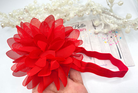 Red Flower Baby Head Band
