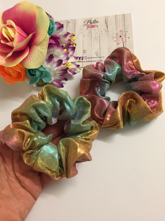 Load image into Gallery viewer, Ombre Scrunchie - Pink &amp;amp; Gold Mix
