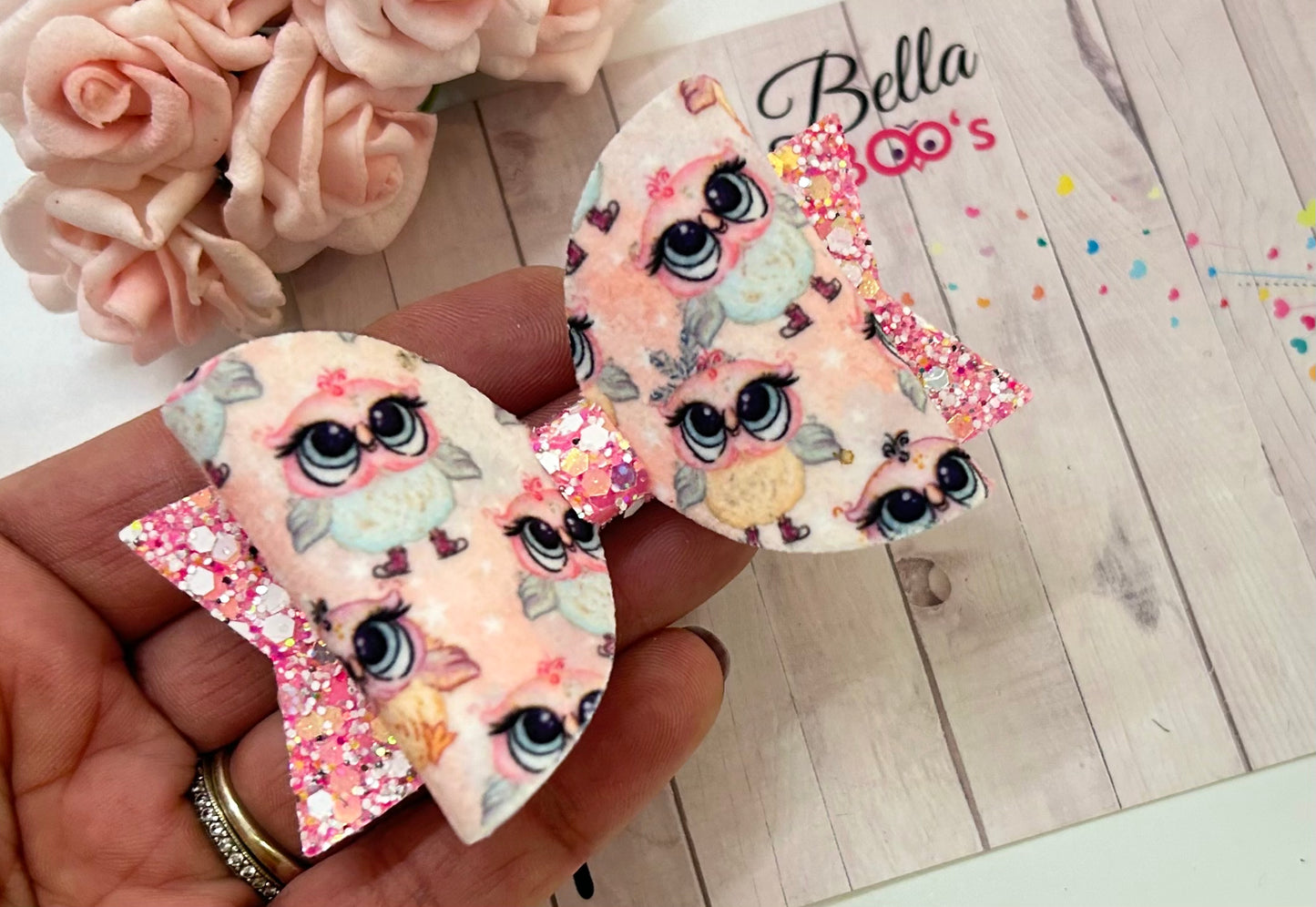 Load image into Gallery viewer, Bella Owl Hair Bow
