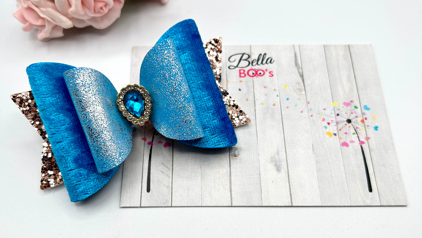 Royal Hair Bow - Turquoise