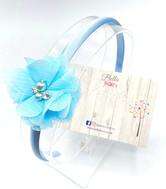 Baby Blue Flower Hair Band