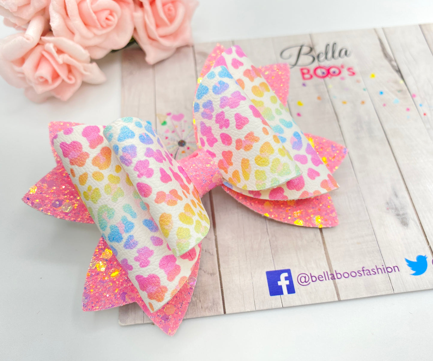 Ombre Leopard Print Hair Bow