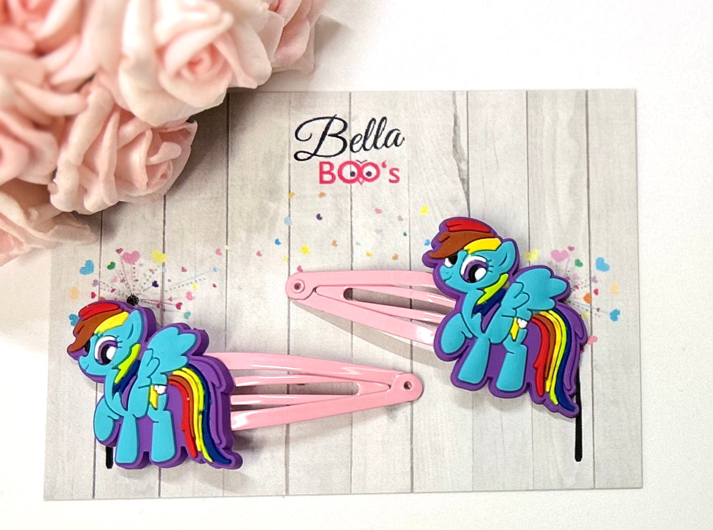 Pony Hair Clip Set- Rainbow