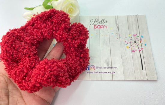 Red Curly Teddy Scrunchie