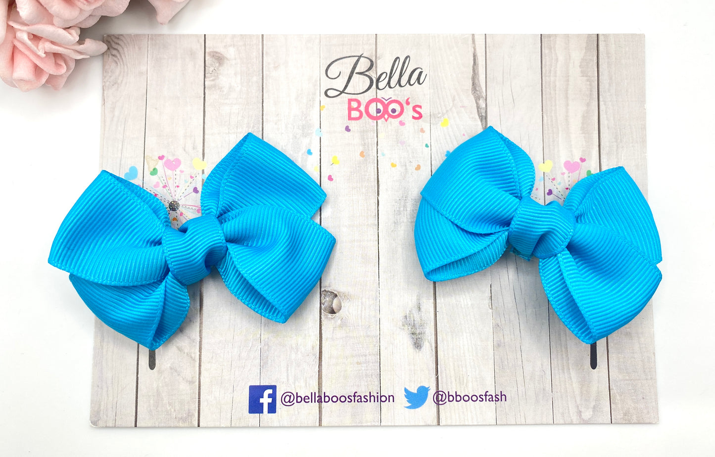 Load image into Gallery viewer, Ribbon Hair Bow Set - Turquoise
