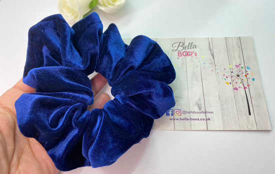 Load image into Gallery viewer, Deluxe Navy - Velvet Touch Scrunchie
