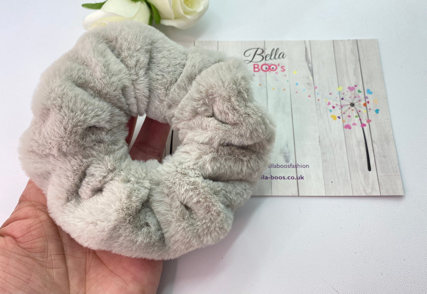 Grey Teddy Scrunchie