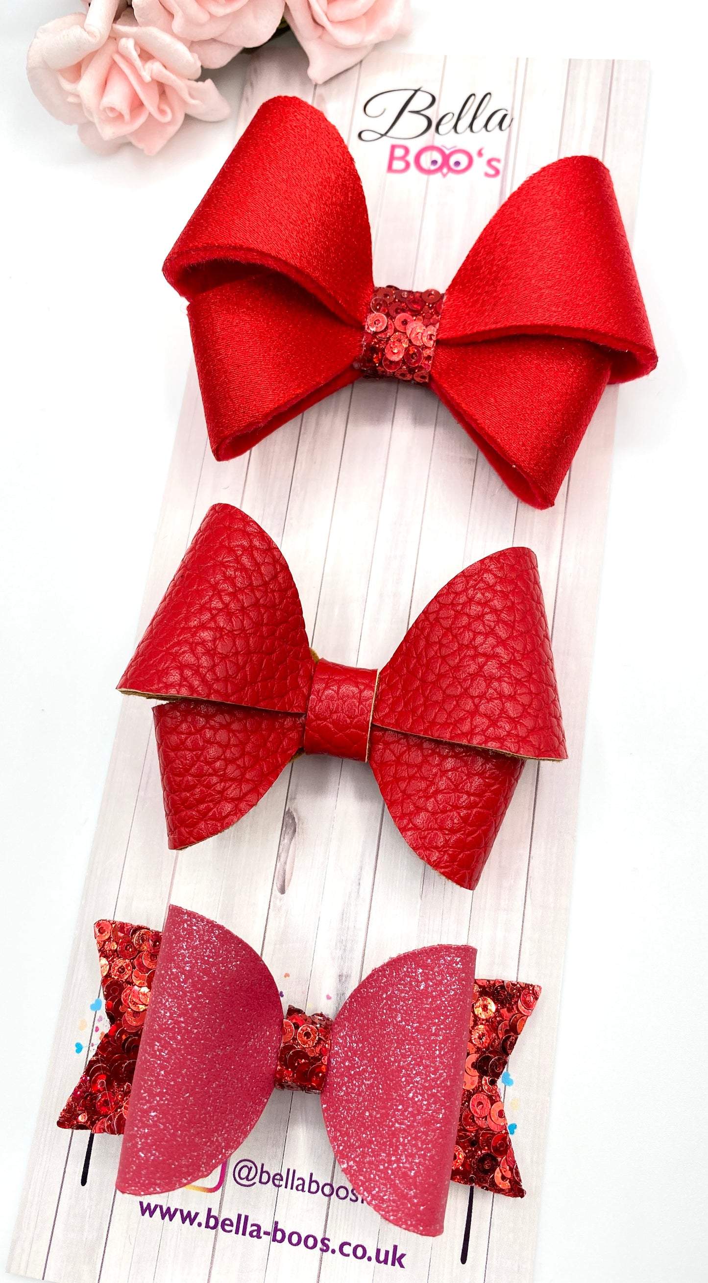 Load image into Gallery viewer, Red Hair Bow Trio
