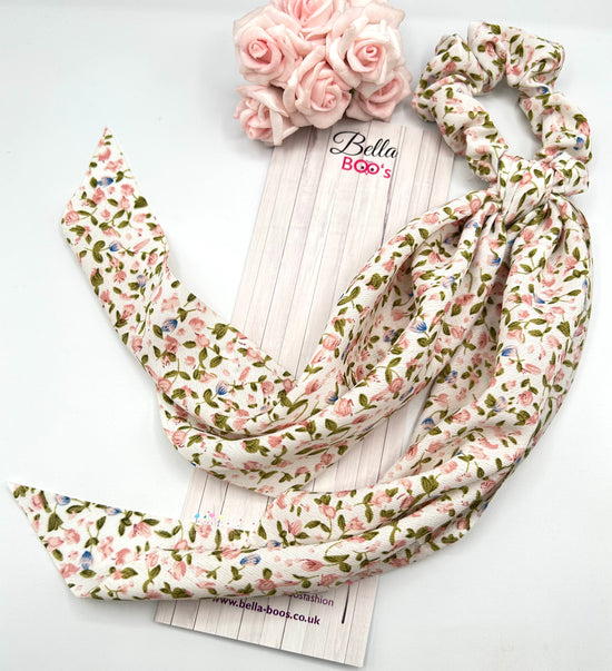 Load image into Gallery viewer, Hair Scarf Scrunchie - Delicate Floral
